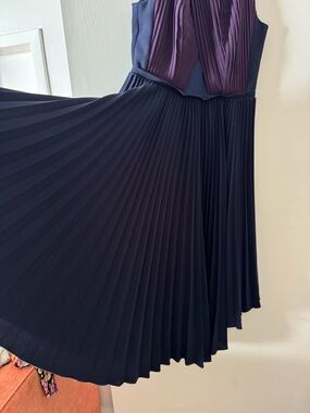 Timo Weiland Plum and Black Pleated High-Low Dress